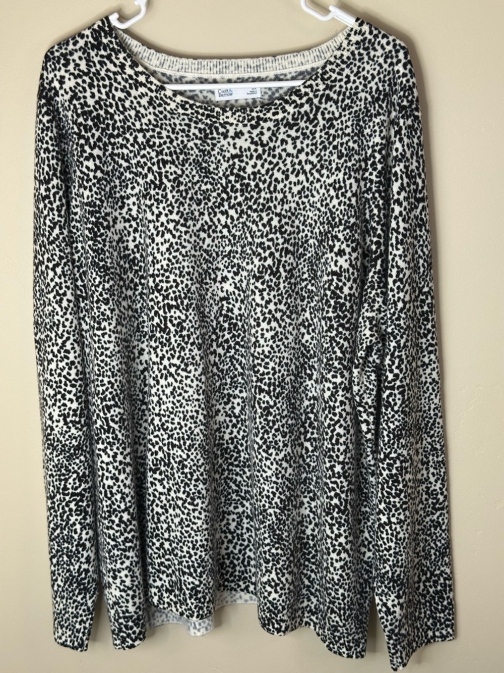 Croft & Barrow 3X Animal Print Lightweight Crewneck Sweater Plus Size